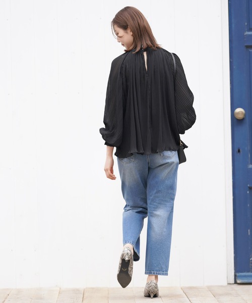 rps（アールピーエス）の「マジョリカプリーツハイネックブラウス（シャツ/ブラウス・レディース・ブラック/オフホワイト・M）」の5枚目の写真