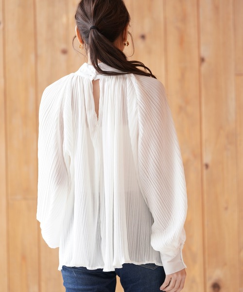 rps（アールピーエス）の「マジョリカプリーツハイネックブラウス（シャツ/ブラウス・レディース・ブラック/オフホワイト・M）」の8枚目の写真