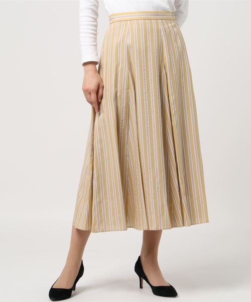 NOLLEY’S(ノーリーズ)の「切り替えストライプフレアスカート(スカート・レディース・イエロー系その他3・38/36)」の4枚目の写真