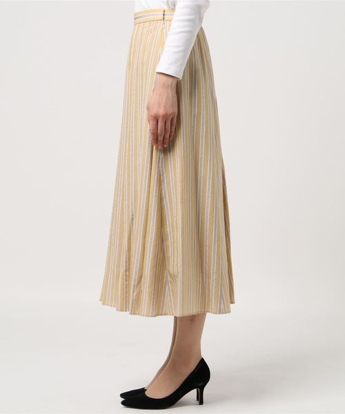 NOLLEY’S(ノーリーズ)の「切り替えストライプフレアスカート(スカート・レディース・イエロー系その他3・38/36)」の3枚目の写真