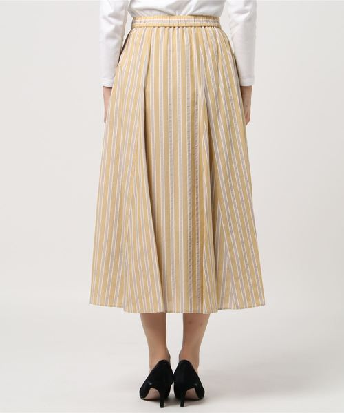 NOLLEY’S(ノーリーズ)の「切り替えストライプフレアスカート(スカート・レディース・イエロー系その他3・38/36)」の2枚目の写真