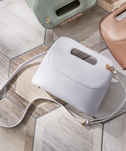 KOBE LETTUCE（コウベレタス）の「くりぬきハンドルバッグ（ハンドバッグ・レディース・モカ/ホワイト系その他/グリーン系その他・FREE）」の2枚目の写真