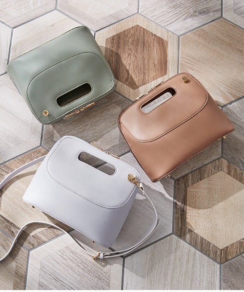 KOBE LETTUCE（コウベレタス）の「くりぬきハンドルバッグ（ハンドバッグ・レディース・モカ/ホワイト系その他/グリーン系その他・FREE）」の6枚目の写真