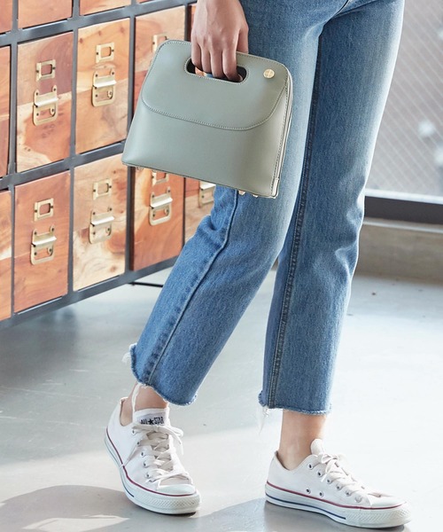 KOBE LETTUCE（コウベレタス）の「くりぬきハンドルバッグ（ハンドバッグ・レディース・モカ/ホワイト系その他/グリーン系その他・FREE）」の11枚目の写真