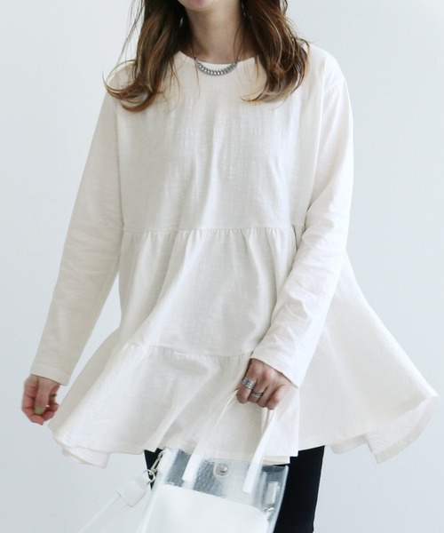 reca(レカ)の「ティアードカットソー(Tシャツ/カットソー・レディース・レンガ/ライトベージュ/ブラック/オフホワイト/カーキ/ラベンダー・FREE)」の20枚目の写真