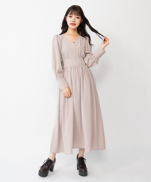 Mysa&Liina（ミーサリーナ）の「ウエストゴムワンピース（ワンピース・レディース・ベージュ/ブルー/カーキ/ブラック・M/L）」の10枚目の写真