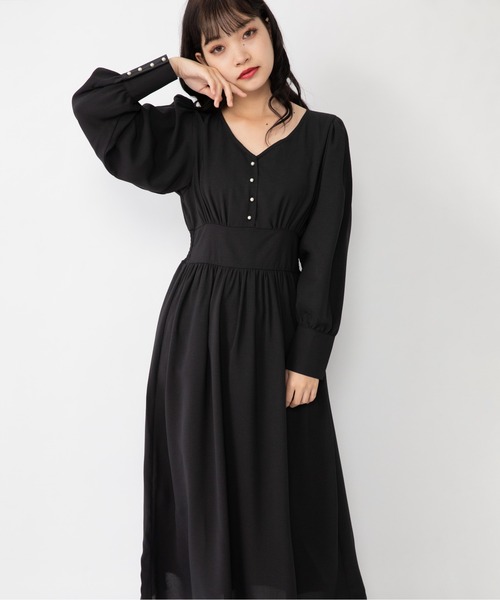 Mysa&Liina（ミーサリーナ）の「ウエストゴムワンピース（ワンピース・レディース・ベージュ/ブルー/カーキ/ブラック・M/L）」の5枚目の写真