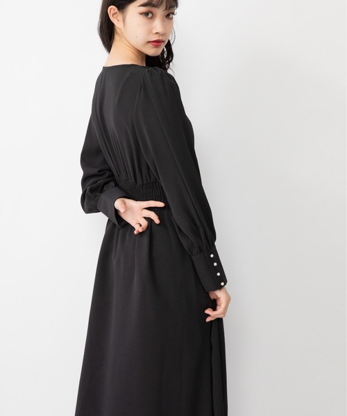 Mysa&Liina（ミーサリーナ）の「ウエストゴムワンピース（ワンピース・レディース・ベージュ/ブルー/カーキ/ブラック・M/L）」の6枚目の写真