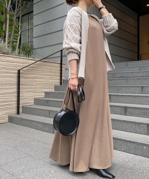 KOBE LETTUCE(コウベレタス)の「ロングスリーブカットソーAラインフレアワンピース(ワンピース・レディース・モカ/カーキ/ブラウン系その他/ブラック系その他・M/L/S)」の19枚目の写真