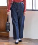 coen | 【WEB限定サイズ：XL】ハイウエストストレートデニムパンツ(牛仔褲)