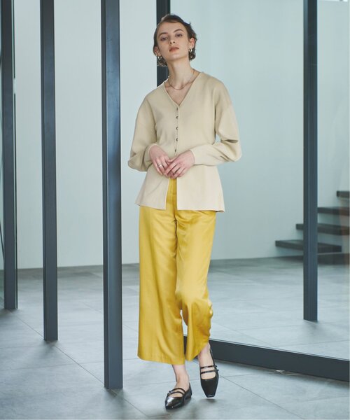 EMMA LIMBER(エマリンバー)の「Vneck Slit Cardigan(カーディガン/ボレロ・レディース・ライトカーキ/ブラウン・FREE)」の9枚目の写真