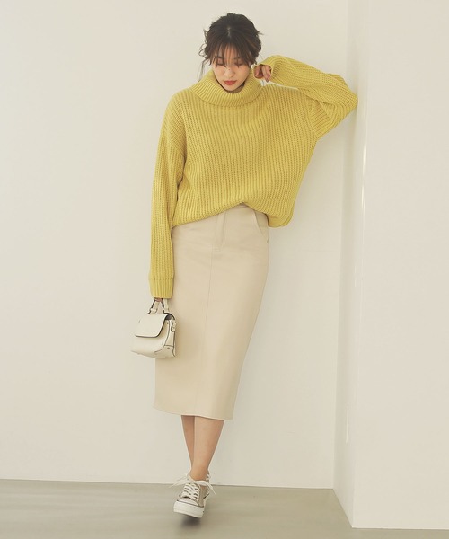 KOBE LETTUCE（コウベレタス）の「バックスリットフェイクレザータイトスカート（スカート・レディース・ホワイト系その他/ブラウン/ブラック・FREE）」の12枚目の写真