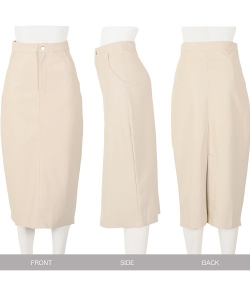 KOBE LETTUCE（コウベレタス）の「バックスリットフェイクレザータイトスカート（スカート・レディース・ホワイト系その他/ブラウン/ブラック・FREE）」の6枚目の写真