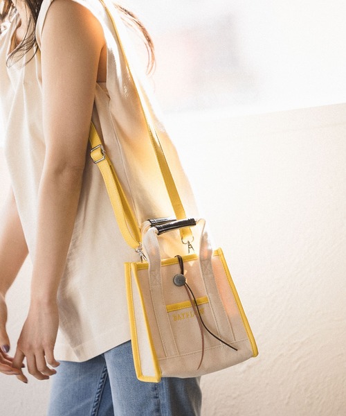 BAYFLOW(ベイフロー)の「ミニスクエアコンチョロゴトート-パイピング(トートバッグ・レディース・ブラック/ピンク/イエロー/ブルー/ライトグリーン/ラベンダー・FREE)」の22枚目の写真