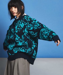 MAISON SPECIAL | 《ユニセックスアイテム》オーガニックコットンプライムオーバーボタニカルクルーネックニット 【MAISON SPECIAL/メゾンスペシャル】(ニット/セーター)