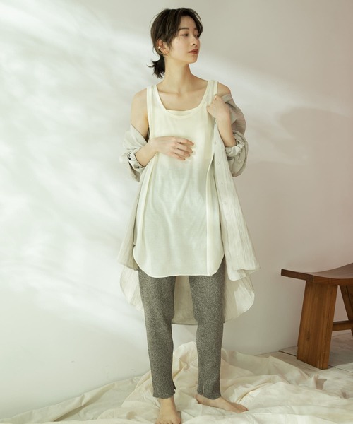 KBF(ケイビーエフ)の「ブラキャミソールセットタンクトップ(タンクトップ・レディース・ライトブルー/ベージュ/アイボリー・ONE)」の2枚目の写真