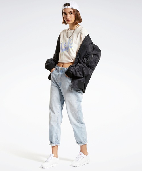Reebok(リーボック)の「グラフィック ショートスリーブ Tシャツ / CL GRAPHICS SS TEE(Tシャツ/カットソー・レディース・ピンク/アイボリー・SMALL/MEDIUM/LARGE/X-LARGE)」の7枚目の写真