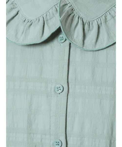 merry jenny（メリージェニー）の「ジャガードチェックフリルカラーシャツワンピース（ワンピース・レディース・オフホワイト/ブラック/グリーン・FREE）」の21枚目の写真