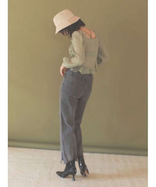 AMAIL（アマイル）の「Chemical wash black（デニムパンツ・レディース・グレー・SMALL/MEDIUM）」の7枚目の写真