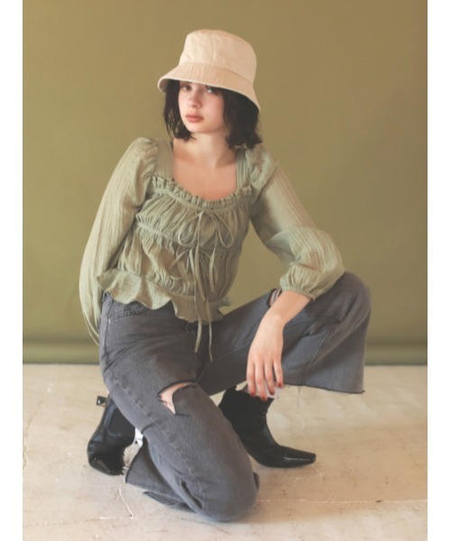 AMAIL（アマイル）の「Chemical wash black（デニムパンツ・レディース・グレー・SMALL/MEDIUM）」の10枚目の写真