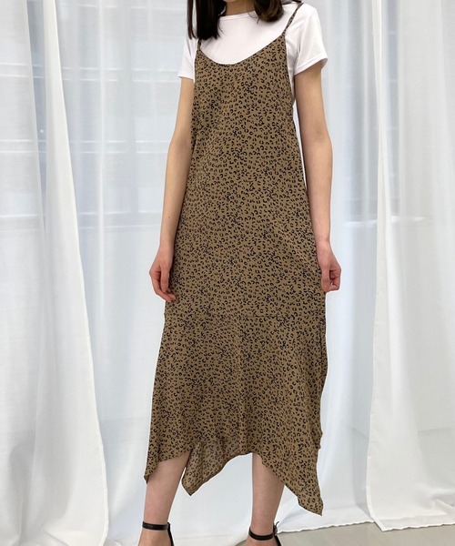 SPIGA（スピーガ）の「アニマル柄キャミOP（ワンピース・レディース・ブラック/ホワイト/キャメル・FREE）」の3枚目の写真