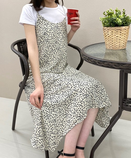 SPIGA（スピーガ）の「アニマル柄キャミOP（ワンピース・レディース・ブラック/ホワイト/キャメル・FREE）」の2枚目の写真