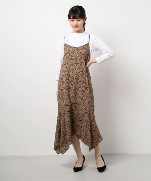 SPIGA（スピーガ）の「アニマル柄キャミOP（ワンピース・レディース・ブラック/ホワイト/キャメル・FREE）」の6枚目の写真