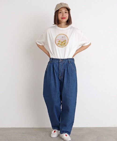 chambre de charme（シャンブルドゥシャーム）の「cdc 20/-度詰天竺　レンズの中プリントT（Tシャツ/カットソー・レディース・グレー/オフホワイト・FREE）」の4枚目の写真