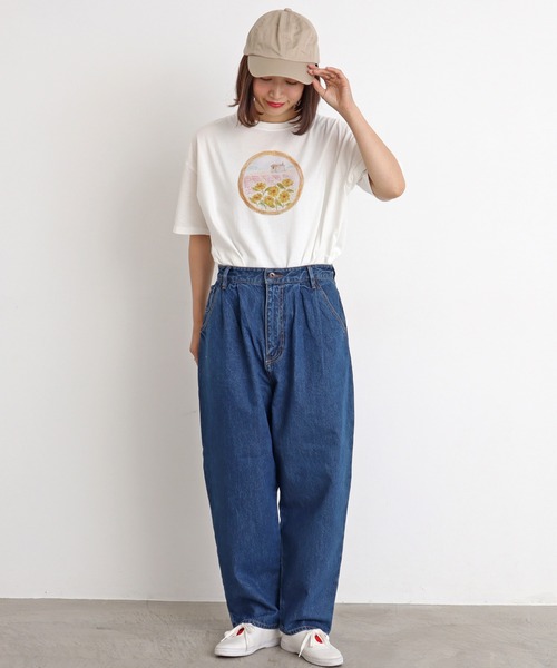 chambre de charme（シャンブルドゥシャーム）の「cdc 20/-度詰天竺　レンズの中プリントT（Tシャツ/カットソー・レディース・グレー/オフホワイト・FREE）」の3枚目の写真