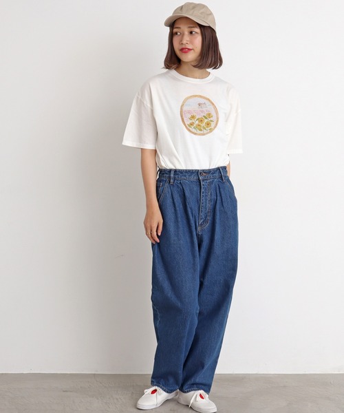 chambre de charme（シャンブルドゥシャーム）の「cdc 20/-度詰天竺　レンズの中プリントT（Tシャツ/カットソー・レディース・グレー/オフホワイト・FREE）」の13枚目の写真