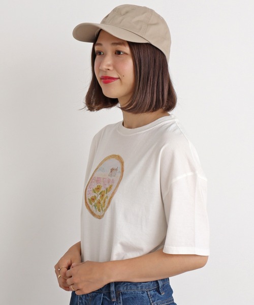 chambre de charme（シャンブルドゥシャーム）の「cdc 20/-度詰天竺　レンズの中プリントT（Tシャツ/カットソー・レディース・グレー/オフホワイト・FREE）」の6枚目の写真