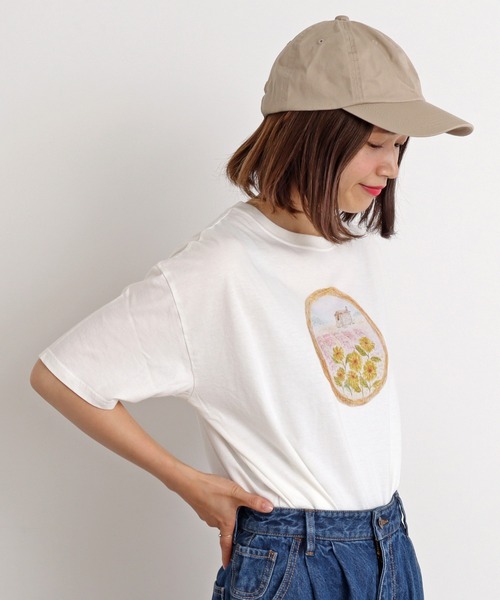 chambre de charme（シャンブルドゥシャーム）の「cdc 20/-度詰天竺　レンズの中プリントT（Tシャツ/カットソー・レディース・グレー/オフホワイト・FREE）」の9枚目の写真