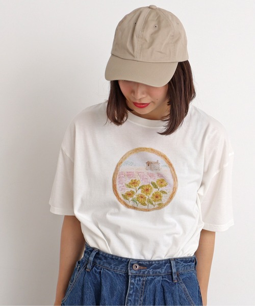 chambre de charme（シャンブルドゥシャーム）の「cdc 20/-度詰天竺　レンズの中プリントT（Tシャツ/カットソー・レディース・グレー/オフホワイト・FREE）」の15枚目の写真