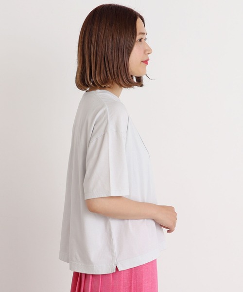 chambre de charme（シャンブルドゥシャーム）の「cdc 20/-度詰天竺　レンズの中プリントT（Tシャツ/カットソー・レディース・グレー/オフホワイト・FREE）」の21枚目の写真