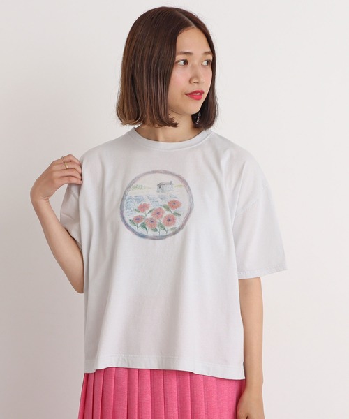 chambre de charme（シャンブルドゥシャーム）の「cdc 20/-度詰天竺　レンズの中プリントT（Tシャツ/カットソー・レディース・グレー/オフホワイト・FREE）」の22枚目の写真