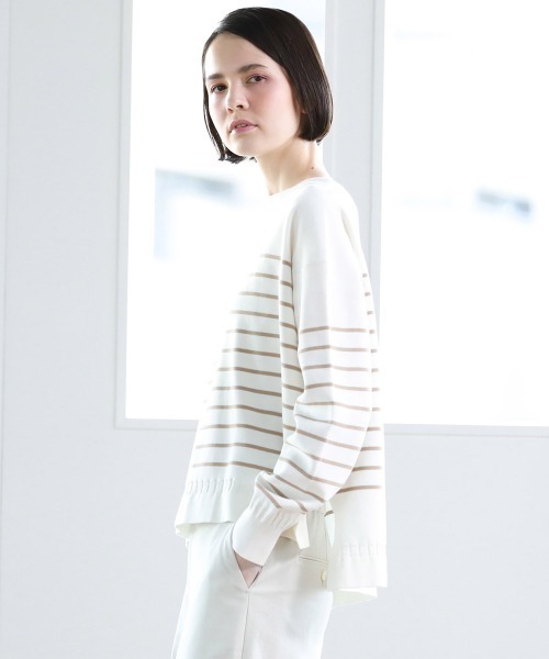 Pao de lo（パオデロ）の「【VOYAGE】ミラノリブニット（ニット/セーター・レディース・パープル/ブラック系その他/ダークベージュ・9号）」の2枚目の写真