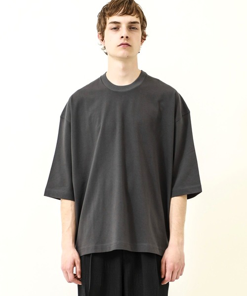 NEONSIGN（ネオンサイン）の「WIDE T-SHIRT（Tシャツ/カットソー・メンズ・ブラック/グレー/ピンクベージュ/ダークグレー・46/44/48）」の9枚目の写真