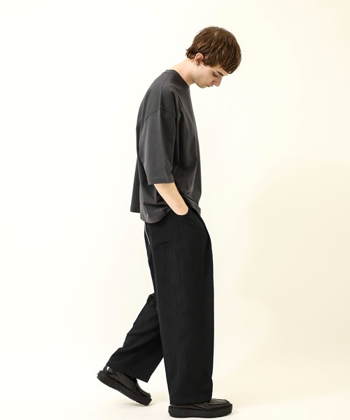 NEONSIGN（ネオンサイン）の「WIDE T-SHIRT（Tシャツ/カットソー・メンズ・ブラック/グレー/ピンクベージュ/ダークグレー・46/44/48）」の7枚目の写真