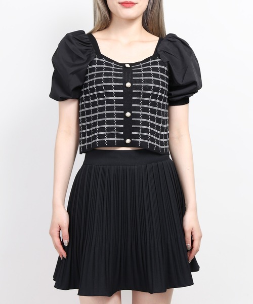 WC(ダブル シー)の「パールボタン半袖ブラウス(シャツ/ブラウス・レディース・ホワイト/ブラック・FREE)」の8枚目の写真