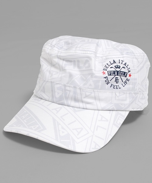 セール Fila Golf フィラゴルフ ブランドロゴ 総柄 撥水 ワークキャップ 透湿 耐水圧 キャップ Fila フィラ のファッション通販 Zozotown