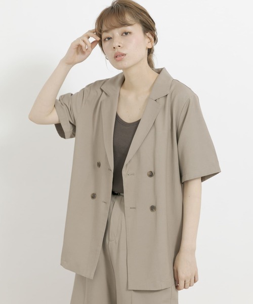 URBAN RESEARCH Sonny Label（アーバンリサーチサニーレーベル）の「オープンカラーシャツジャケット（その他アウター・レディース・ブラウン/ピンク系その他・FREE）」の2枚目の写真