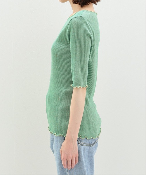 SLOBE citron.（スローブシトロン）の「SLOBE citron. バイカラーメロー TEE【手洗い可能】◆（Tシャツ/カットソー・レディース・グリーン/アイボリー・FREE）」の15枚目の写真
