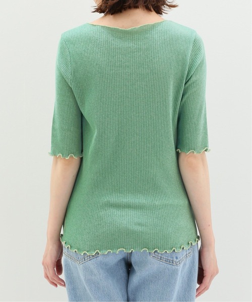 SLOBE citron.（スローブシトロン）の「SLOBE citron. バイカラーメロー TEE【手洗い可能】◆（Tシャツ/カットソー・レディース・グリーン/アイボリー・FREE）」の16枚目の写真
