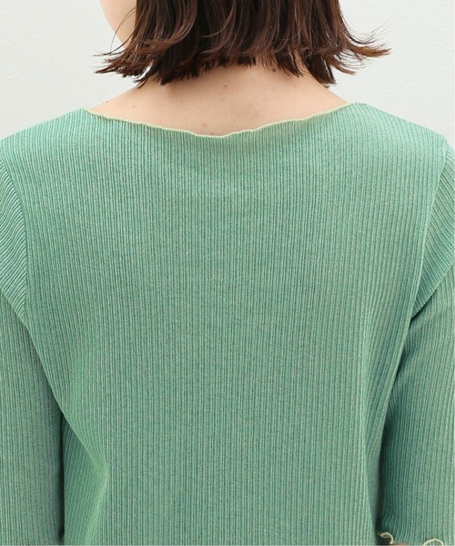 SLOBE citron.（スローブシトロン）の「SLOBE citron. バイカラーメロー TEE【手洗い可能】◆（Tシャツ/カットソー・レディース・グリーン/アイボリー・FREE）」の18枚目の写真