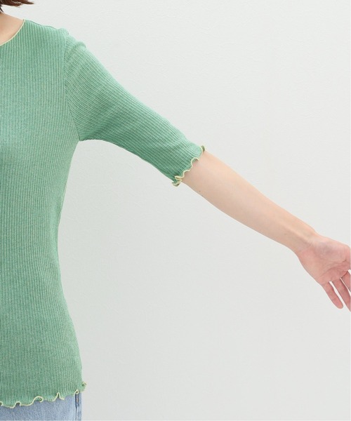 SLOBE citron.（スローブシトロン）の「SLOBE citron. バイカラーメロー TEE【手洗い可能】◆（Tシャツ/カットソー・レディース・グリーン/アイボリー・FREE）」の19枚目の写真