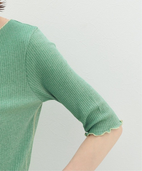 SLOBE citron.（スローブシトロン）の「SLOBE citron. バイカラーメロー TEE【手洗い可能】◆（Tシャツ/カットソー・レディース・グリーン/アイボリー・FREE）」の20枚目の写真