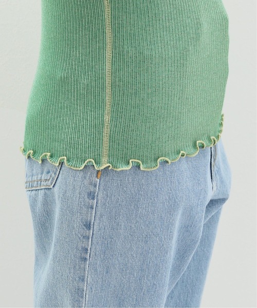 SLOBE citron.（スローブシトロン）の「SLOBE citron. バイカラーメロー TEE【手洗い可能】◆（Tシャツ/カットソー・レディース・グリーン/アイボリー・FREE）」の21枚目の写真