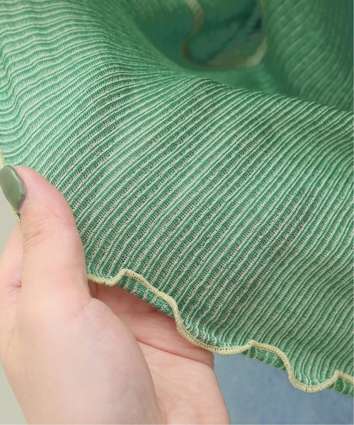 SLOBE citron.（スローブシトロン）の「SLOBE citron. バイカラーメロー TEE【手洗い可能】◆（Tシャツ/カットソー・レディース・グリーン/アイボリー・FREE）」の22枚目の写真