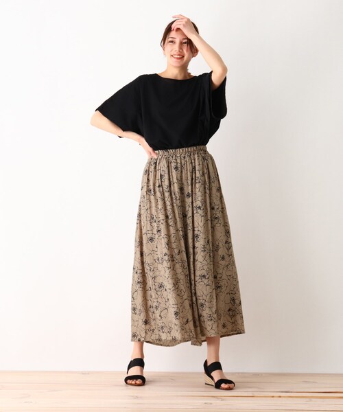 SHOO・LA・RUE（シューラルー）の「◆スラブ花柄ワイドパンツ（その他パンツ・レディース・ブラック系6/カーキ系3/キャメル/ベージュ系6・00）」の11枚目の写真