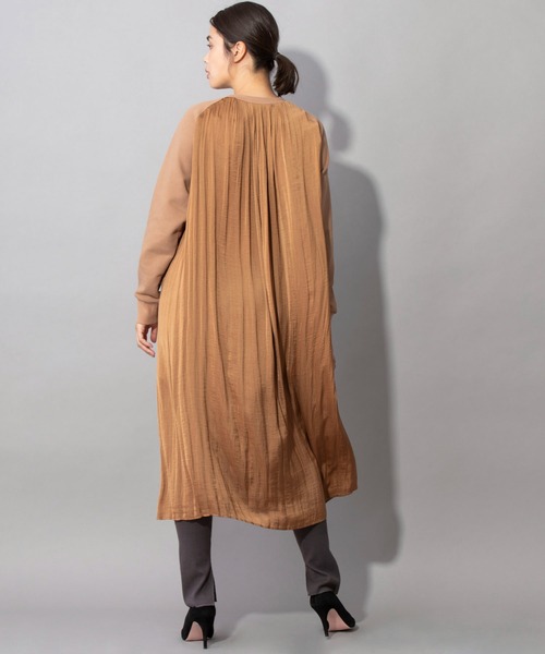 Munich（ミューニック）の「フレンチテリー×リンクルサテン　ドッキングワンピース（ワンピース・レディース・ブラック/グレー/キャメル・FREE）」の7枚目の写真